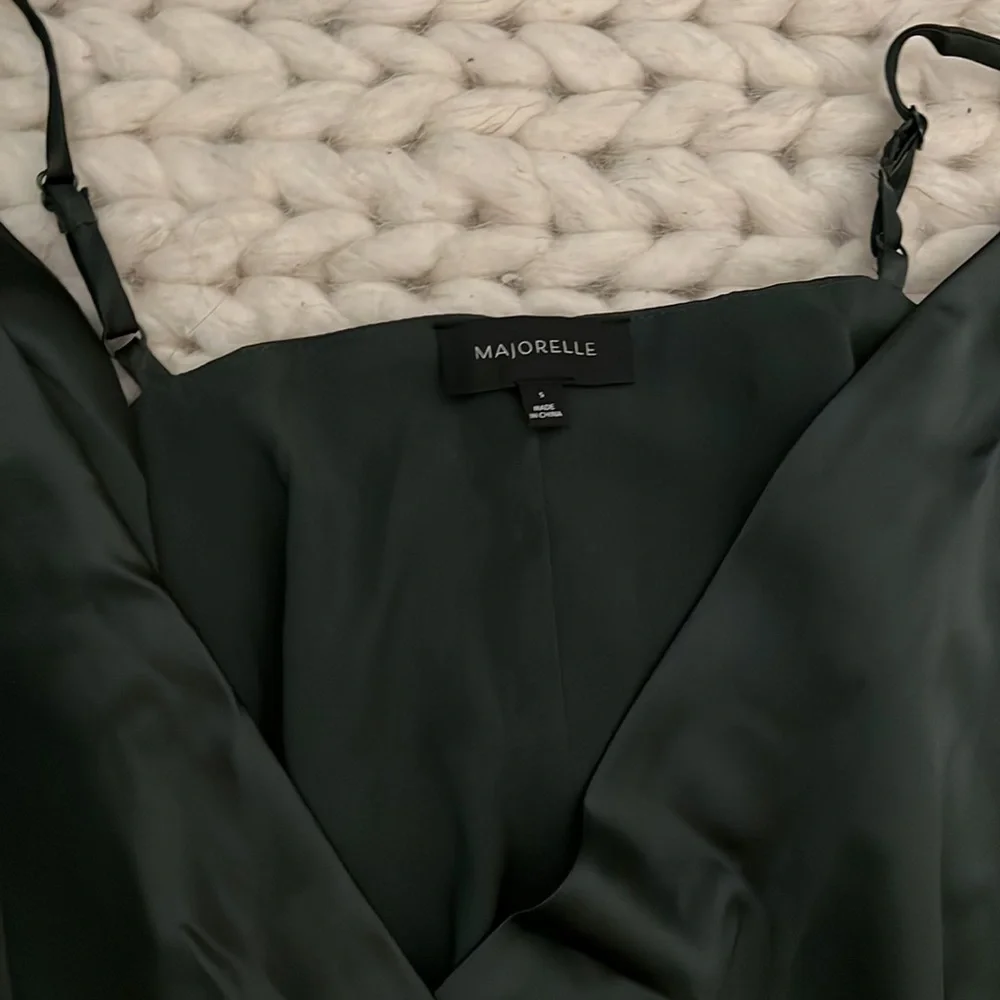 Majorelle Size S Green Polyester Tie Mini Dress - Picture 5 of 5